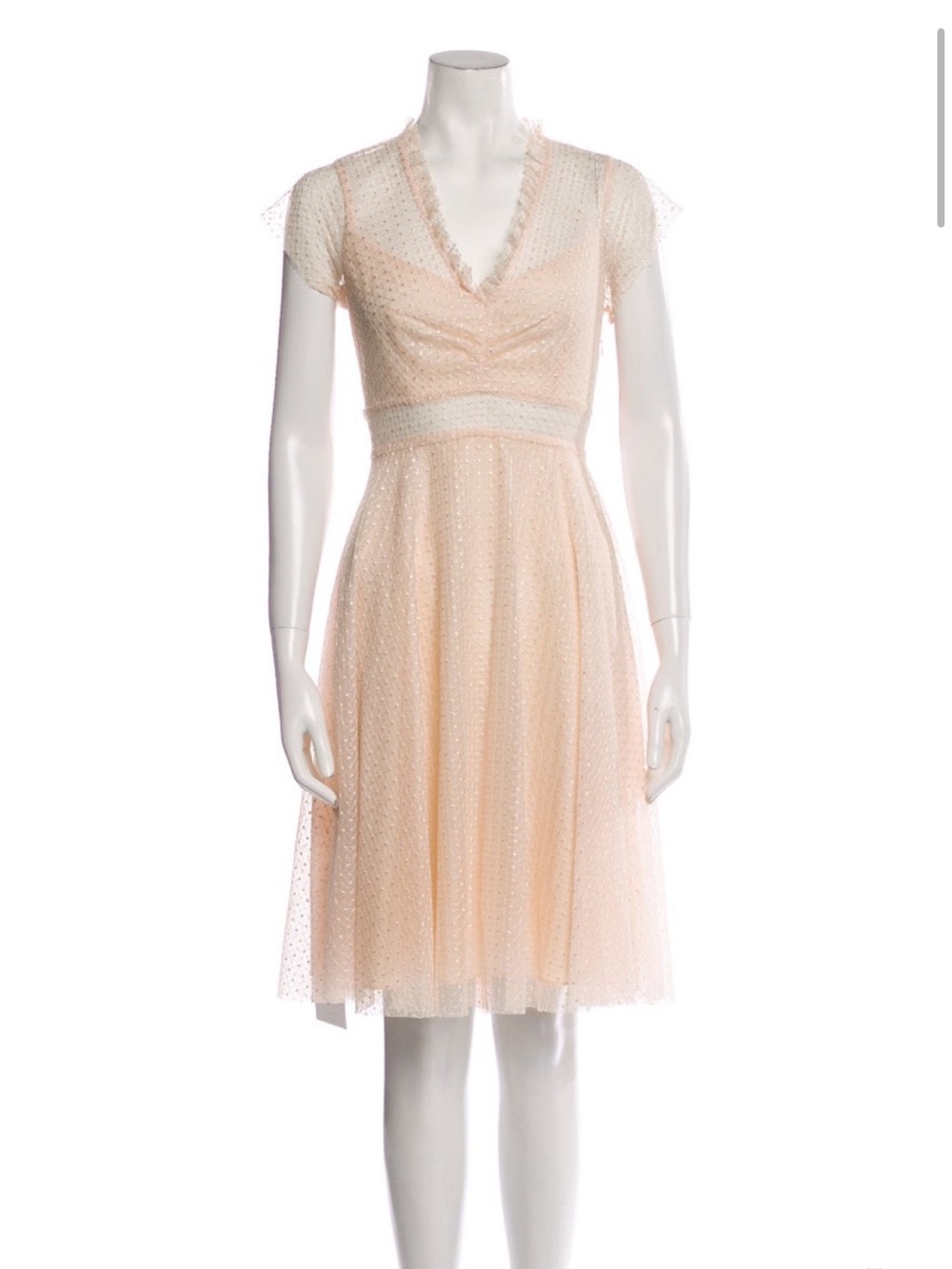 Sandro Blush Peach Tulle Midi Dress
